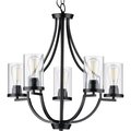 Progress Lighting Lassiter Collection Five-Light Matte Black Chandelier P400197-031